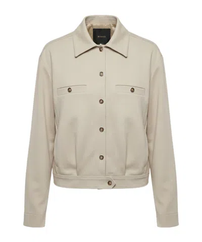 Pinko Single-breasted Casual Jacket In Neutral