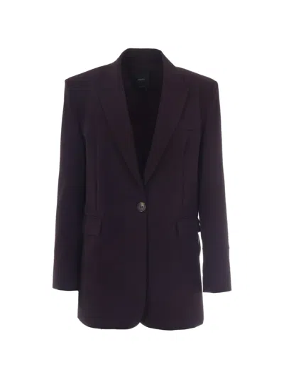 Pinko Single-breasted Notched-lapels Blazer In Purple