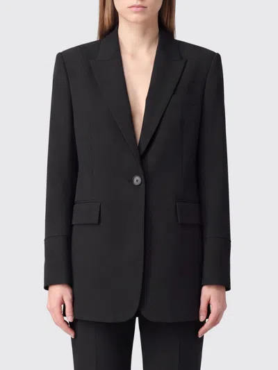 Pinko Single-breasted Short Blazer In Viscose Blend With One-button Closure In Black