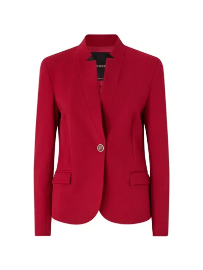 Pinko Single-breasted Stand-up Collar Blazer In Red