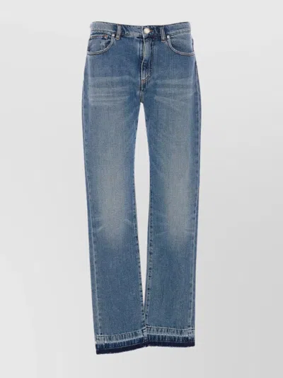 Pinko Skinny Fit Trousers Contrast Stitching In Blue