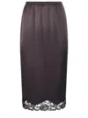 Pinko Lace Trimmed Midi Skirt In Purple
