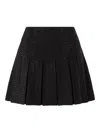 Pinko Flared Pleated Mini Skirt With Perforated Texture In Multi