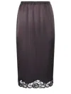 Pinko Lace Trimmed Midi Skirt In Purple