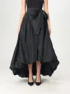 Pinko Bow-detailed Wide Taffeta Skirt In Schwarz