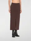 Pinko High Waist Midi Skirt With Rear Pockets In Braun