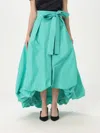 Pinko Bow-detailed Wide Taffeta Skirt In Grün