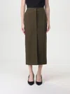 Pinko Longuette Skirt High-waisted Front Split In Grün