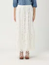 Pinko Flowing Maxi Skirt With Intricate Lace Detailing