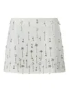 Pinko Sequin Embellished Mini Skirt In White