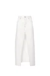 Pinko Embroidered Denim Skirt In White