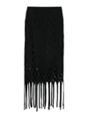 Pinko Skirt With Fringes In Black