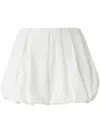 Pinko White Skirt With Pleated Details And Balloon Hem In Cotton Woman