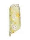 Pinko Floral Print Pleated Midi Skirt In Green