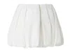Pinko White Skirt With Pleated Details And Balloon Hem In Cotton Woman In White