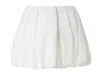 Pinko White Skirt With Pleated Details And Balloon Hem In Cotton Woman In White
