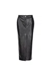 Pinko High Waist Metallic Finish Skirts With Back Slit In Black