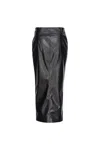 Pinko High Waist Metallic Finish Skirts With Back Slit In Black