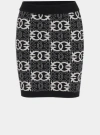 Pinko Elasticated-waistband Logo-patterned Skirt In Black