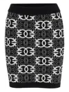 Pinko Jacquard Knit Mini Skirt In Black