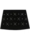Pinko Embellished Double-layer Mini Skirt In Black