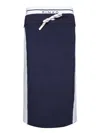 Pinko Jupe Crayon En Molleton Avec Bande Latérale In Blue