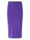 Pinko Fitted Midi Skirt With Ribbed Waistband In Purple