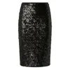Pinko Pappacieca Pencil Skirt With Sequins In Green