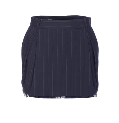 Pinko Blue Hamburger Striped Skirt
