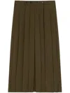 Pinko Long Skirt With Pleating In Brown