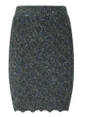 Pinko Cable-knit Embellished Skirt In Gray