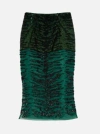 Pinko Pencil Skirt With Zebra-effect Sequin Embroidery In Green