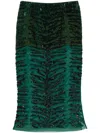 Pinko Pencil Skirt With Zebra-effect Sequin Embroidery In Green