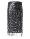 Pinko Pencil Skirt With Sequins And Crystals In Black