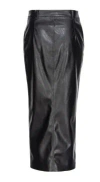 Pinko High Waist Metallic Finish Skirts With Back Slit In Nero Limousine