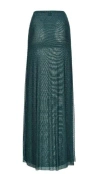 Pinko Le Havre Crystal-embellished Maxi Skirt In Verde Bottiglia