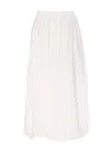 Pinko White Skirt With Balloon Design And Pleated Details In White