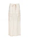 Pinko Woman Maxi Skirt Ivory Size M Viscose In White