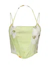 Pinko Sleeveless Bustier Top In Green