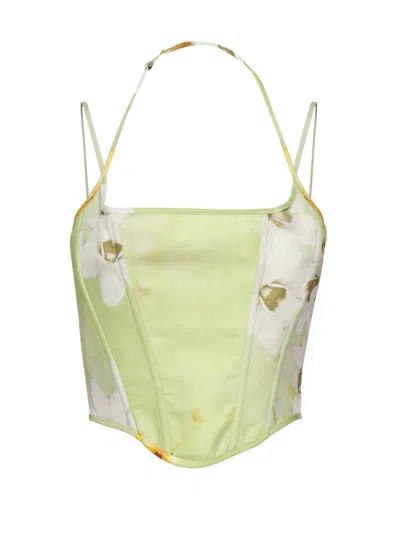 Pinko Sleeveless Bustier Top In Green