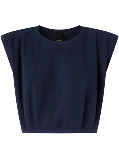 PINKO SLEEVELESS COTTON CROP TOP