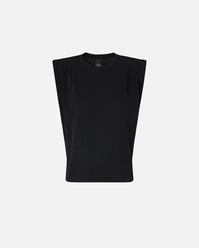 Pinko - Sleeveless Double Jersey T-shirt - Xl In Black
