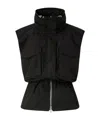 Pinko Sleeveless Drawstring Down Jacket In Black