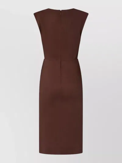 Pinko Sleeveless Dress Knee Length Style In Burgundy