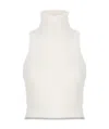 Pinko High Neck Sleeveless Crop Top In White