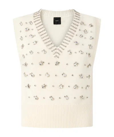 Pinko Sleeveless Knitted Vest In White