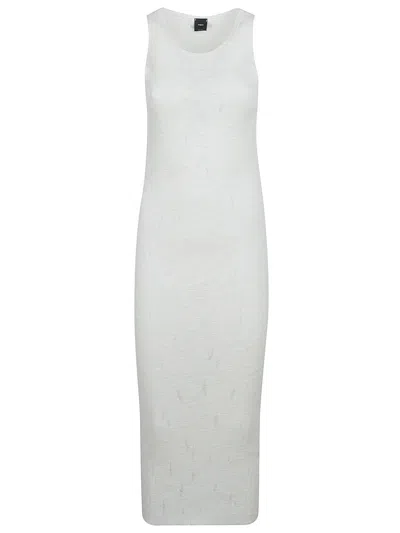 Pinko Sleeveless Midi Dress In White