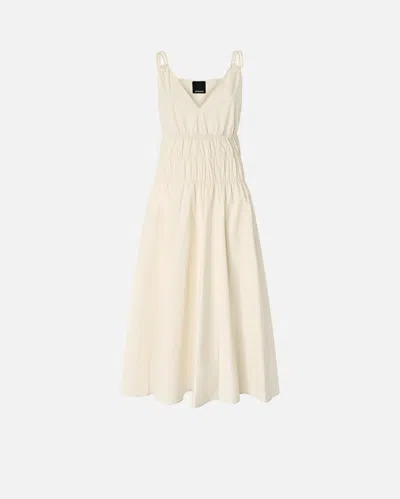 Pinko - Sleeveless Midi Dress With Pleats And Gathering - 46 In Neutral