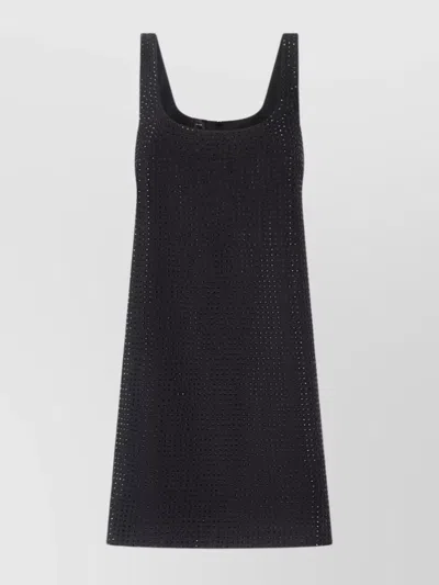 Sleeveless Mini Dress Stud Embellishments In Black from The Fashion Square