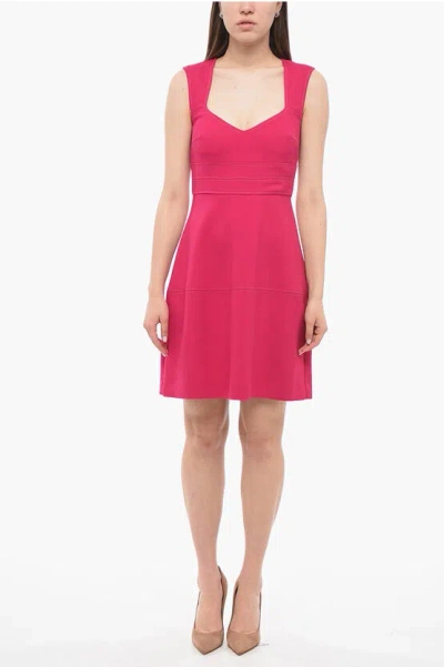 Pinko Sleeveless Panare Dress With Visible Stitching In Pink